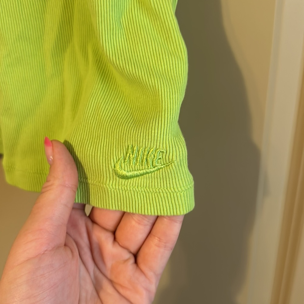 Nike Neon Green Ribbed Tank Top - Picture 2 of 9